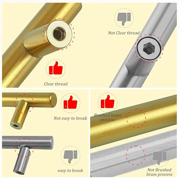 30 PACK 5 INCH BRUSHED BRASS CABINET PULLS FOR KITCHEN DRAWER, STAINLESS HARDWARE STEEL DRAWER FOR WARDROBE BATHROOM CUPBOARD FURNITURE PULLS, GOLDEN CABINET HANDLES 5”LENGTH, 3”HOLE CENTER