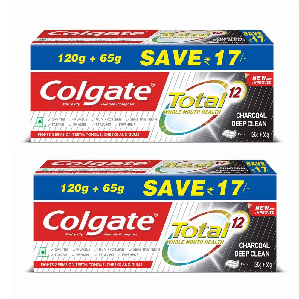 Buy Colgate Total Charcoal Anticavity Toothpaste 185gm (Pack of 2