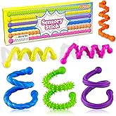 6 Pcs Sensory Fidget Toys Stick, Silicone Textured Fidget Sensory Toys for Autism Adults, Classroom Office Desk Toy, Travel Activities Essential