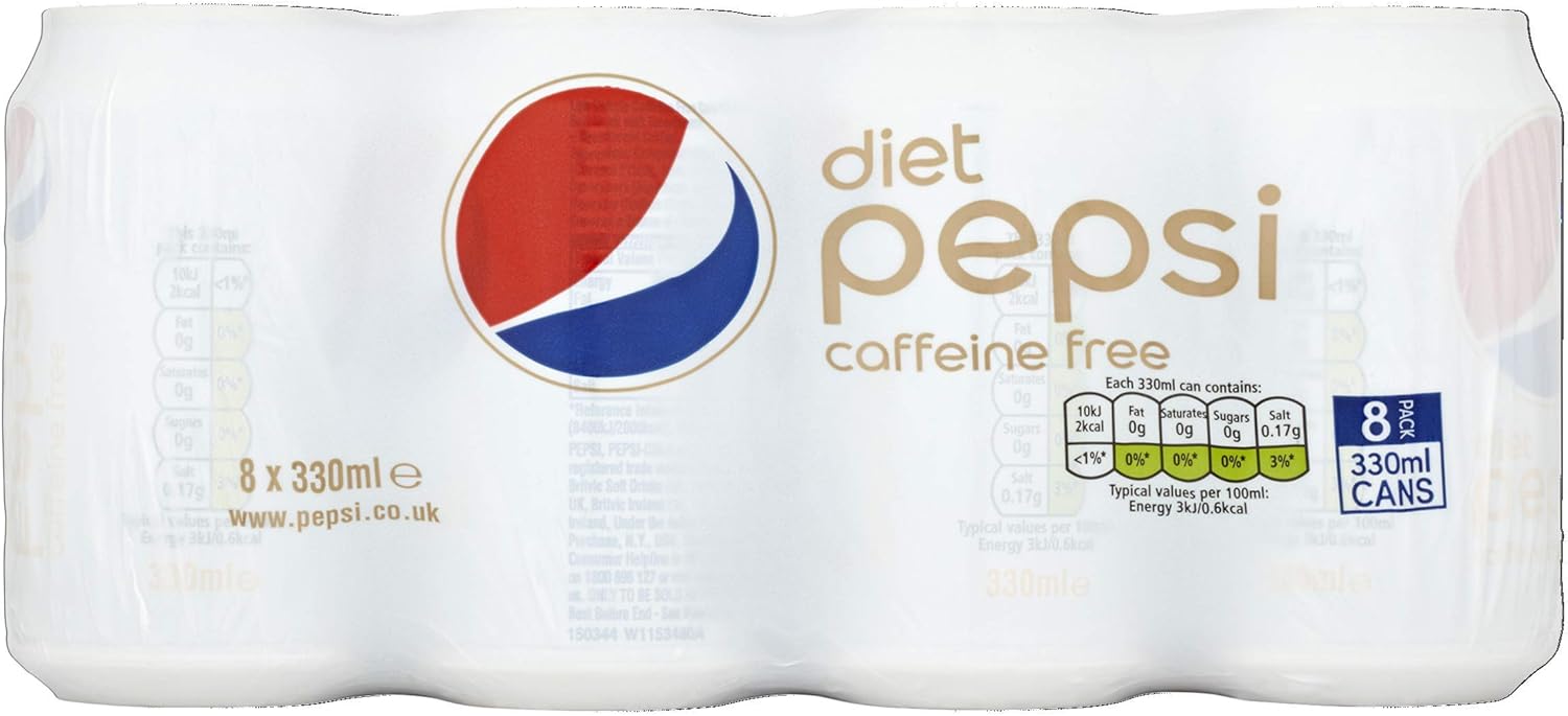 Diet Pepsi Caffeine Free Cans 8 X 330ml Amazon Co Uk Grocery