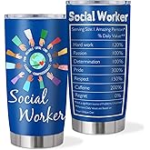 Coolertaste Social Worker Gifts for Women Men, Social Worker Gifts for Office Decor 20oz Tumbler Mug, Appreciation Gifts for Social Works Practitioner, Birthday Graduation Gift Ideas for BSW MSW DSW