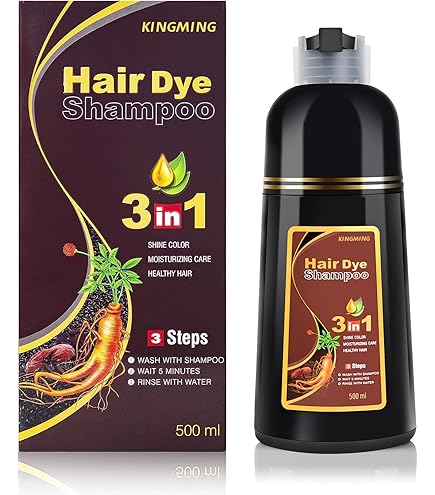 Amazon.com : Black Hair Dye Shampoo 3 in 1 for Gray Coverag Color