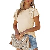 SHEWIN Summer Women Short Sleeve Shirts Ruffle Sleeve Tops | Casual, Fashion, Dressy, Business, Blouse, 2026