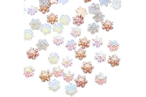 Lot de 200 mini flocons de neige décoratifs de Noël, petits flocons de neige en résine, flocons de neige colorés pour nail ar