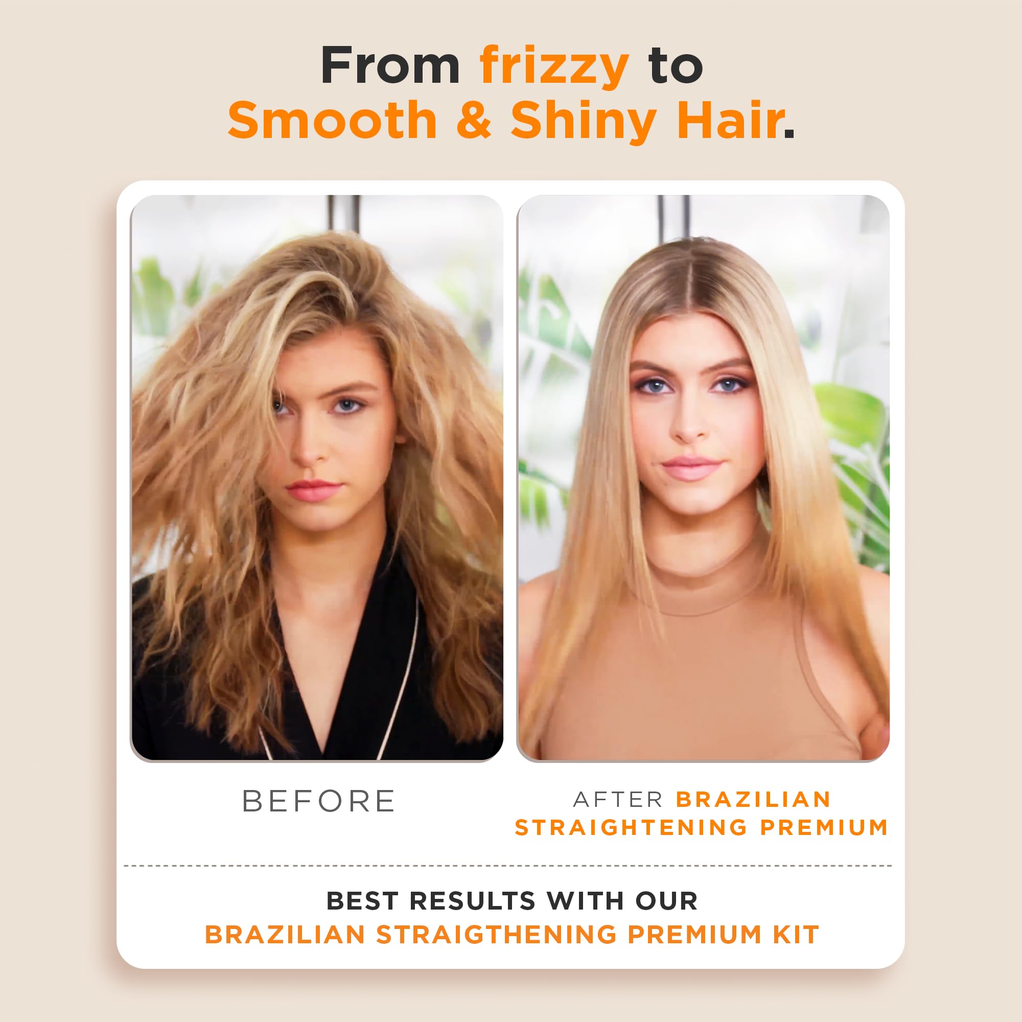 KATIVA Brazilian Keratin Treatment Kit with Potion 4 Thermo-Protective Serum – At-Home Formaldehyde-Free Straightening with Hyaluronic Acid – 12 Weeks Frizz Control for All Hair Types