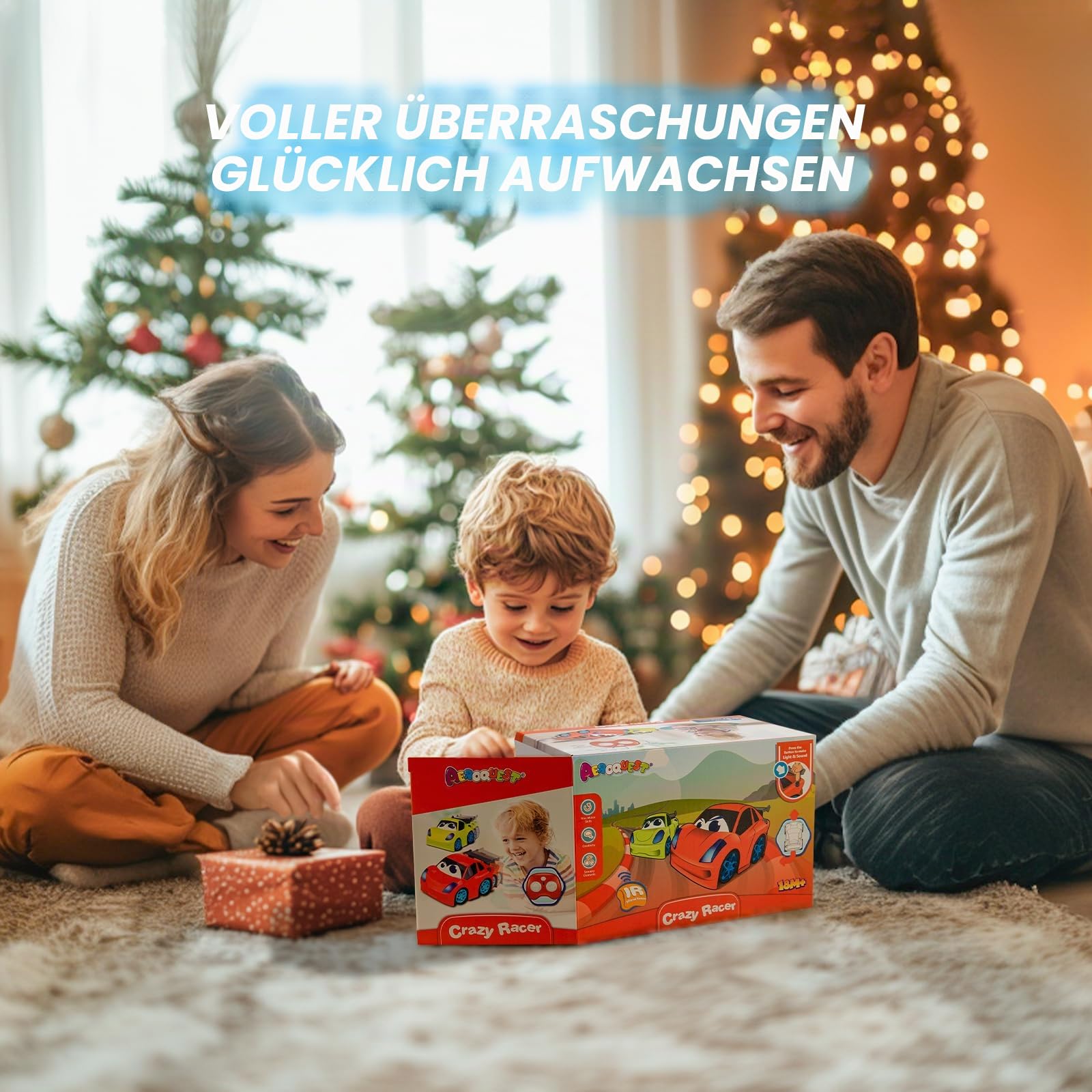 AEROQUEST Ferngesteuertes Auto ab 2 3 Jahre,Das erste RC Cartoon Auto mit Lichtern und Geräuschen Kleinkinder Spielzeug für Junge ab 2 3 Jahren Geburtstags Halloween Weihnachts Neujahr Geschenk 6