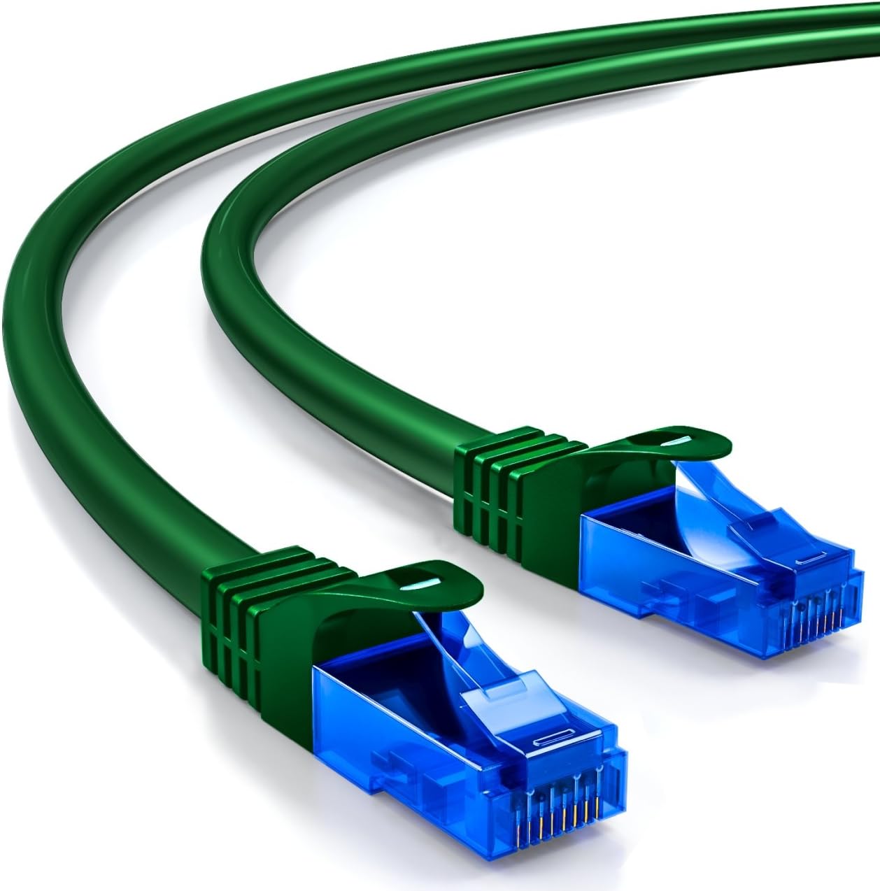 deleyCON 0.5m (1.64 ft.) CAT.6 Ethernet Gigabit LAN Network Cable RJ45 CAT6 Patch Cable Compatible to CAT.5 CAT.5e CAT.6a Cat.7 - Green