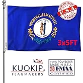 Double Sided Kentucky State Flag 3x5 Made in USA Outdoor Heavy Duty 3 Ply Polyester Kentucky Flags with White Starting Tape and 2 Brass Grommets
