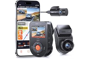 Vantrue S1 Pro Dual 1440P Dash Cam Front and Rear, Dash Camera w/2.7K, STARVIS 2, HDR Night Vision, 5G WiFi, 60FPS, Optional Remote Live View, GPS, Voice Control,24/7 Parking Mode, Support 512GB Max