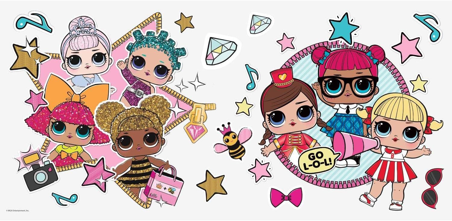 Amazon Co Jp Rmm38gm Lolサプライズピールアンドスティック壁用ステッカー ピンク ブルー ブラウン ホーム キッチン