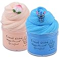 2 Pack Cloud Slime Kit with Blue and Peach Charms, Scented DIY Slime Supplies for Girls and Boys, Stress Relief Toy for Kids Education, Party Favor, Gift and Birthday
