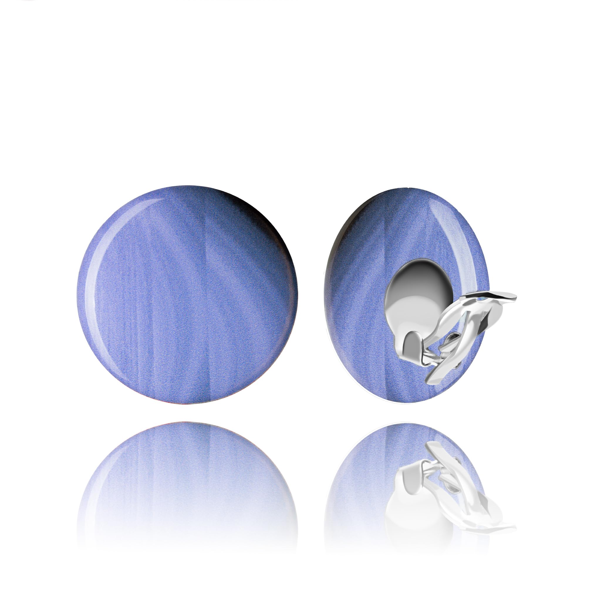 Retro Clip on Earrings for Women, Non Pierced Statement Jewellery (16 - Round Blue) — image 1
