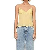 Kiluex Women Lace Trim Spaghetti Strap Camisoles V Neck Tie Back Crop Tops Sleeveless Backless Tank Tops