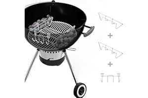OLIGAI Stainless Steel Charcoal Rails Grill Utensil Holder for Weber Charcoal Grill,Grill Tool Holder Charcoal Basket divider for 18/22/26 Inch Weber,BBQ Grilling Accessories Replacement(Set of 3)