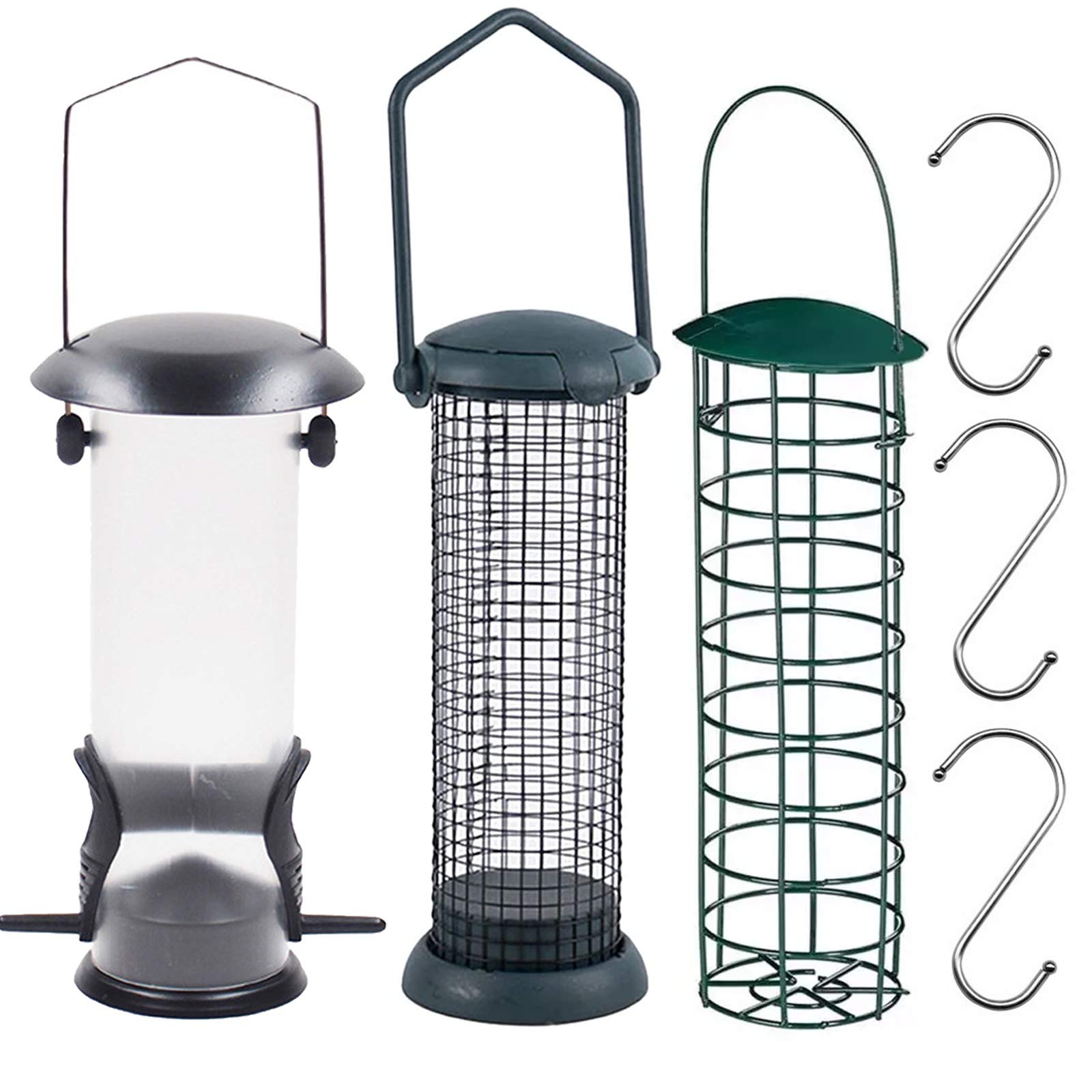 Bird Feeder for Small Birds, Squirrel Proof Bird Feeder Wild Bird Seed Feeder Bird Feeders Hanging for Mix Seed Blends, Sunflower Hearts Bird Food, Niger Seed Feeder
