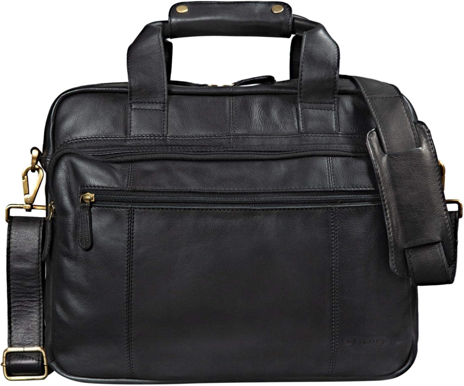 STILORD 'Experience' Teacher Leather Shoulder Bag for Men Women Vintage Business Briefcase Satchel for Laptop Attachable to Trolleys Genuine Leather - Image 4
