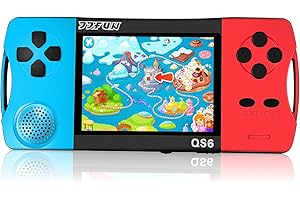 SNONBROS Handheld Game Console for Kids 3.5" IPS Large Screen Rechargeable,Preloaded 216 Video Games ,Arcade Electronic Toy Birthday Xmas Present for Girls—BlueRed