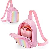 GRAOSO Carrying Chest Bag Compatible with Yoto Mini (2024 Edition) and Headphone, Card Holder up to 36 Cards, Travel Storage Case for Audio Player Accessories, with Adjustable Strap, Pink (Bag Only)