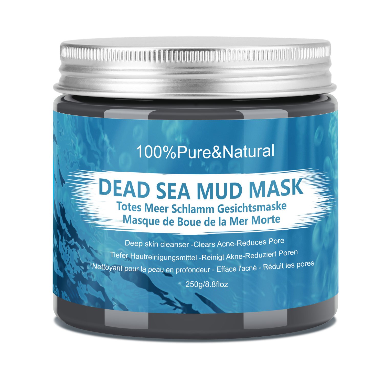 Wotek Mascarilla Facial de Barro de Mar Muerto, Mascarilla Hidratante Facial, Limpiadora Profunda - Elimina El Acné y Reduce Poro -100% Natural, Orgánica y Mineral