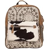 Myra Bag Floral Purses for Women - Genuine Leather and Canvas Floral Purse with Flower Print, Flower Handbags for Women