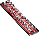 Ernst Manufacturing 8453 Socket Boss 19-Inch Red 3/8 Drive Socket Organizer Tray view 7