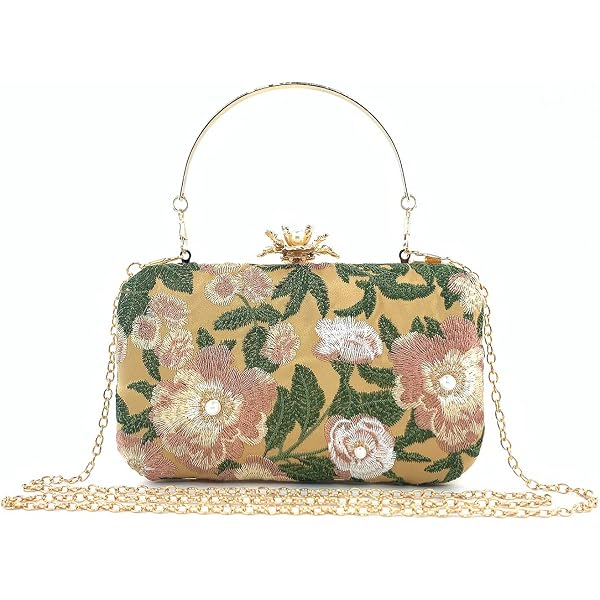 HeiDmai Women Vintage Flower Embroidery Handbag Evening  display picture 3