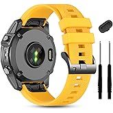 22mm Quickfit Silicone Bands for Garmin tactix 8/Fenix 8 pro AMOLED-47mm/7 Pro/7/6/6 Pro/5/5 Plus,Watch Strap Compatible with Fenix E/Descent G2/G1 Solar/quatix 8/epix Pro/Approach S70 47mm/S62/S60