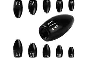 JUIFUTIME Tungsten Flipping Weights, Tungsten Flipping Fishing Weights, Tungsten Bullet Fishing Weights, Tungsten Fishing Weights for Bass Fishing, Bullet Fishing Sinkers Weights