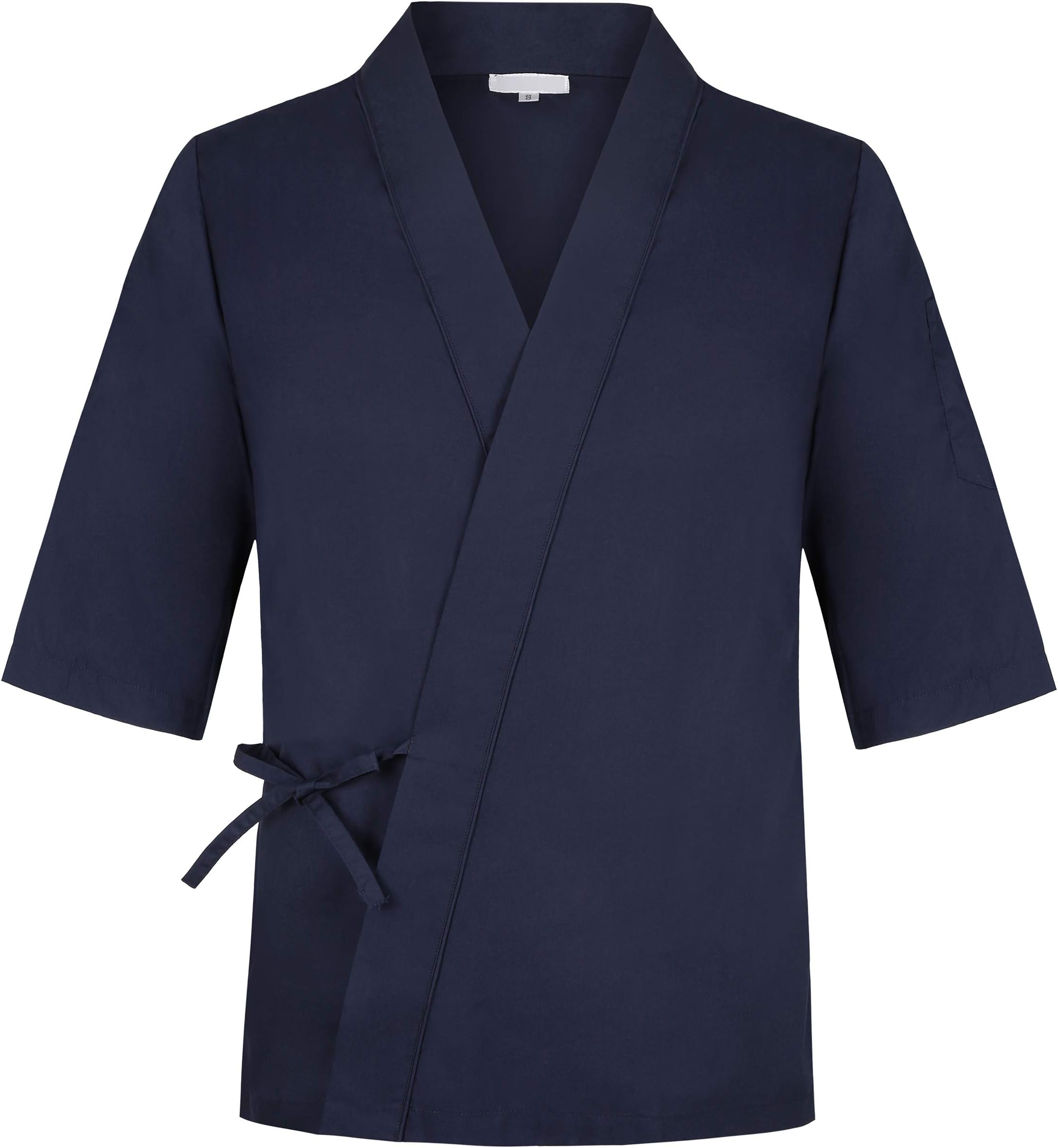 Black Sushi Chef Coat for Man Japanese Restaurant 3/4 Sleeve Uniforms Jacket