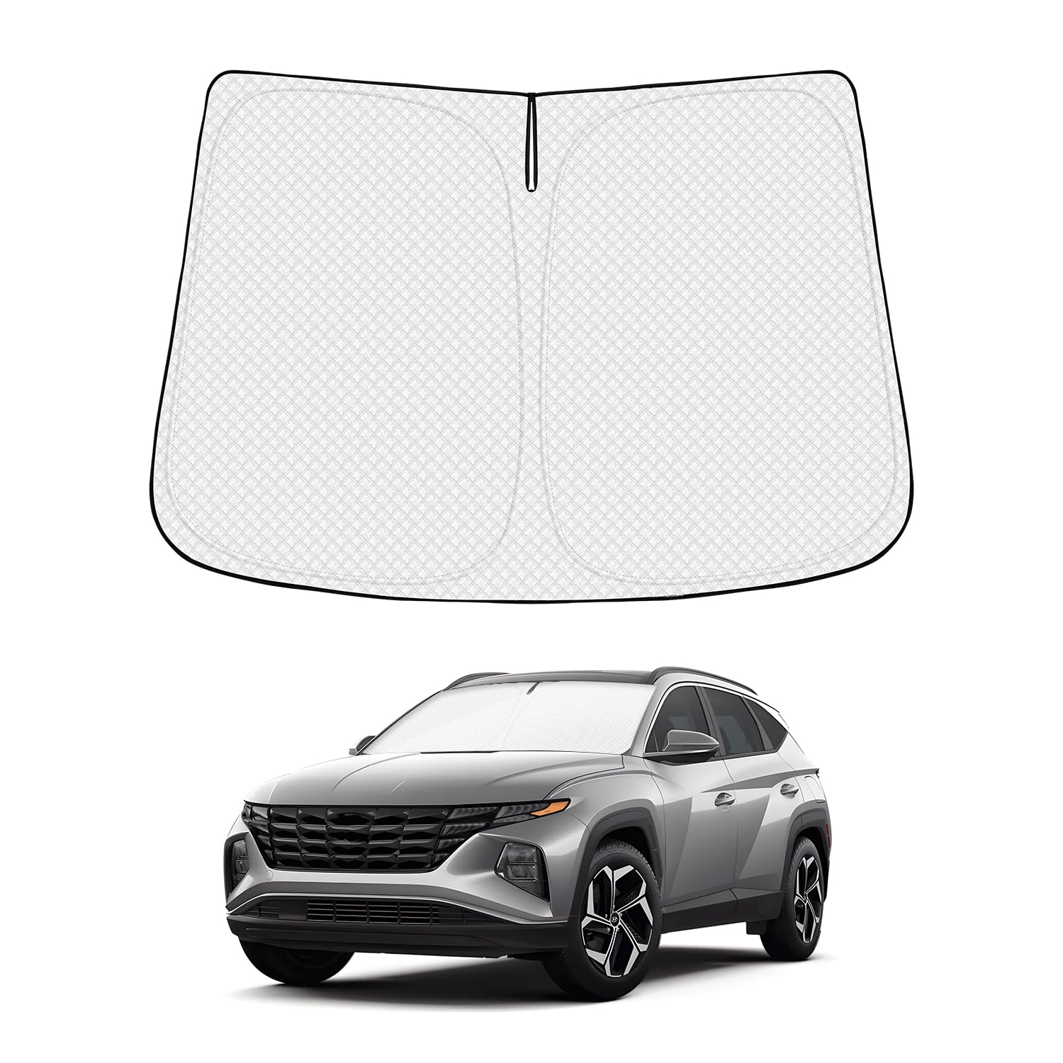 Photo 1 of Windshield Sun Shade for Hyundai Tucson Accessories 2022-2025 2026 Thicken 6-Layer Foldable Front Window Sunshade Cover Sun Visor Protector Block UV Rays Keep Vehicle Cool