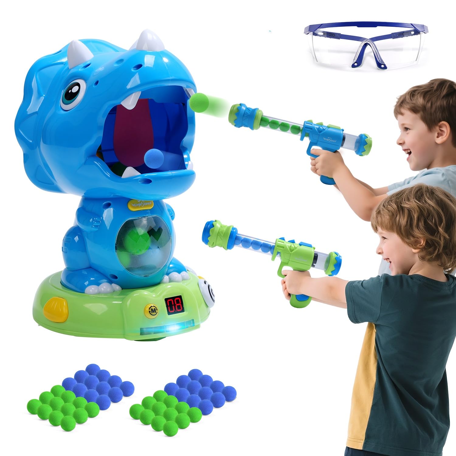 Photo 1 of EagleStone Moveable Dinosaur Shooting Toys Triceratops Action,Kids Shooting Games with LCD Score Record&LED, Enhancing Hand-Eye Coordination Toys for Boys and Girls