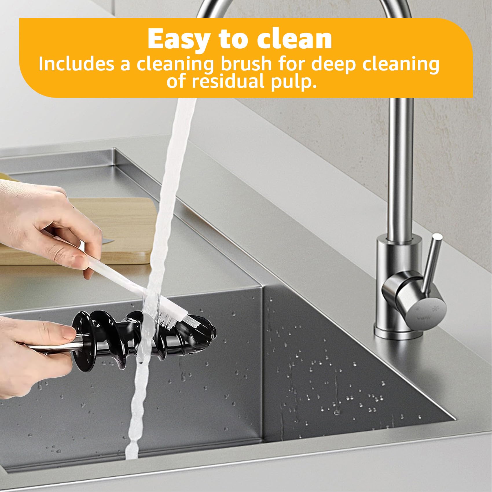 Juicer Attachment for KitchenAid Mixers - Masticating Juicer Accessories Slow Juicer for Kitchen Aid All Models Stand Mixers, Spiralizer Citrus Juicer Parts, Separate Juice and Pomace (Black)