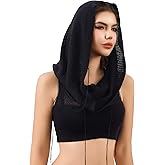 Aucute Women Hooded Knitted Sweater Vest, Sexy Rave Sleeveless Streetwear Corp Top Music Festival Outfit