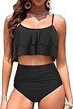 Tempt Me High Waisted Bikini Black Two Piece