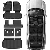 SHINJEW Floor Mats Fit for 2024 2025 2026 Chevrolet Traverse 8 Seats (Bench Seats), 3 Row Floor Mats & Backrest mats & Trunk mat for Chevy Traverse Accessories