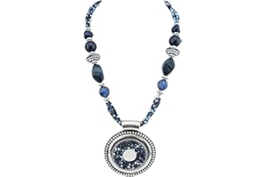 Bocar Statement Seed Beads Chunky Collar Pendan Necklace