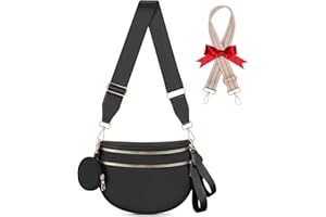 X-KIDS Bum Bags for Women Checkered Crossbody Bag Large Nylon Belt Purse Fanny Packs, Bonus with a Extra Strap