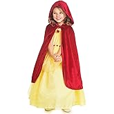 Little Adventures Traditional Hooded Princess Cloaks (Red, L/XL Age 5-9) - Machine Washable Child Pretend Play and Party Dress-up with No Glitter