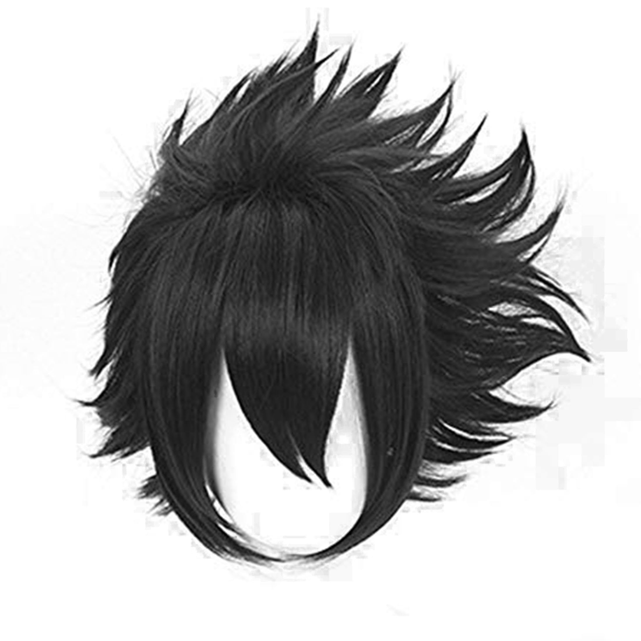 Black Purple Short Messy Heat Resistant Synthetic Costume Hairs for Men Women Halloween Cos Anime Party Replacement Wigs