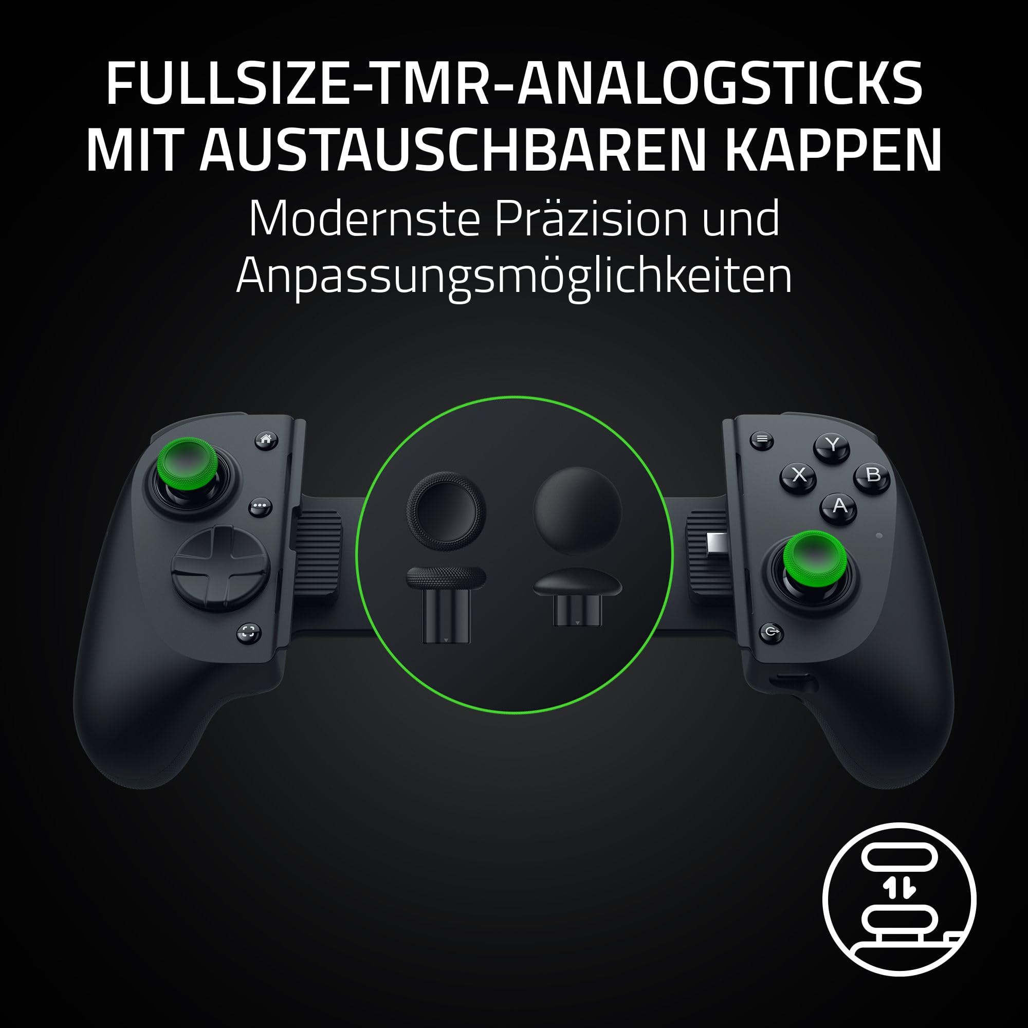 Razer Kishi V3 Pro - Full-Size-Mobile-Controller für iPhone, Android-Smartphones und Tablets 8" - USB-C Plug-and-Play - Anti-Drift-Analogsticks - Sensa HD Haptik - Nexus App, Schwarz 6