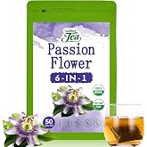 VailHerbTea Passion Flower Tea Bags for Relaxation &amp; Sleep Support, 6-in-1 Herbal Tea w/Lemon Balm Ashwagandha - Caffeine Free - 50 Count
