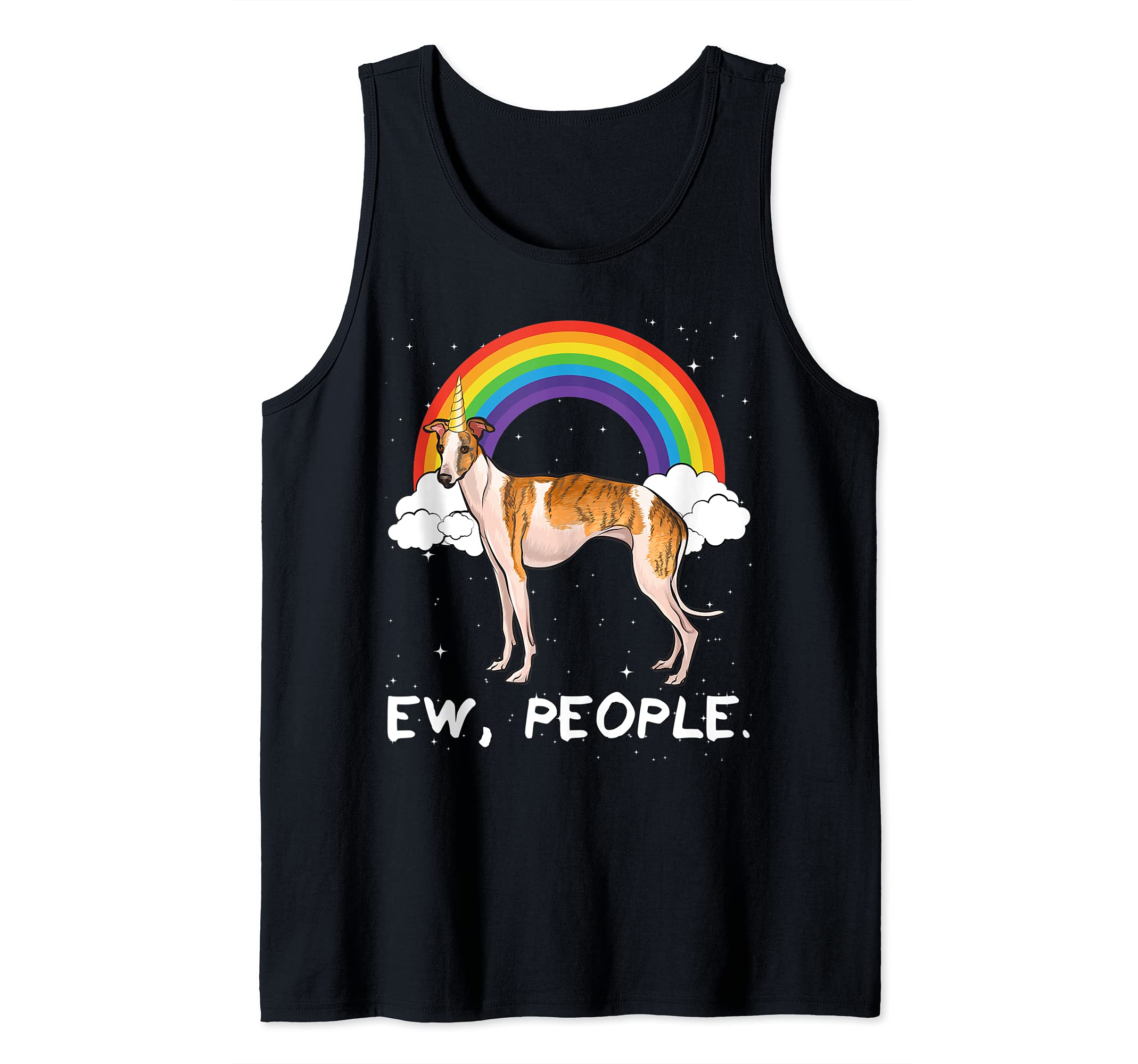 Rainbow Whippet Ew People Unicorn Dog Tank Top