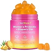 Feminine Probiotics Gummies, Vaginal Probiotics for Women Gummies with Slippery Elm,Feminine Balance pH for Healthy Odor,Improve Immune,Support Vaginal Health,Natural Pineapple Flavor,60 Count