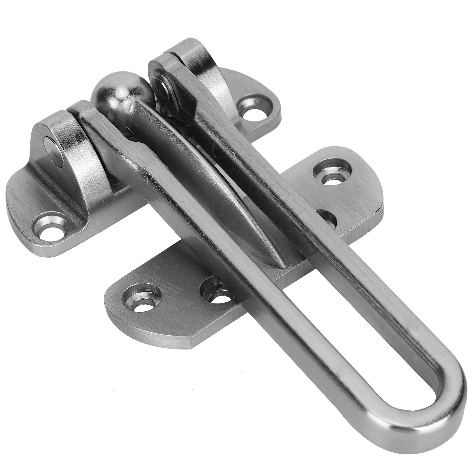 Door Security Chain Lock, Stainless Steel Wing Bar Door Lock Restrictor for Home Hotel to Prevents Forceful Entry (Silver)