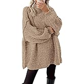 BTFBM Sweaters for Women Fall 2026 Long Sleeve Mock Neck Cable Knit Oversized Sweater Pullover Tops Thick Winter Clothes