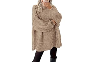 BTFBM Sweaters for Women Fall 2025 Long Sleeve Mock Neck Cable Knit Oversized Sweater Pullover Tops Thick Winter Clothes