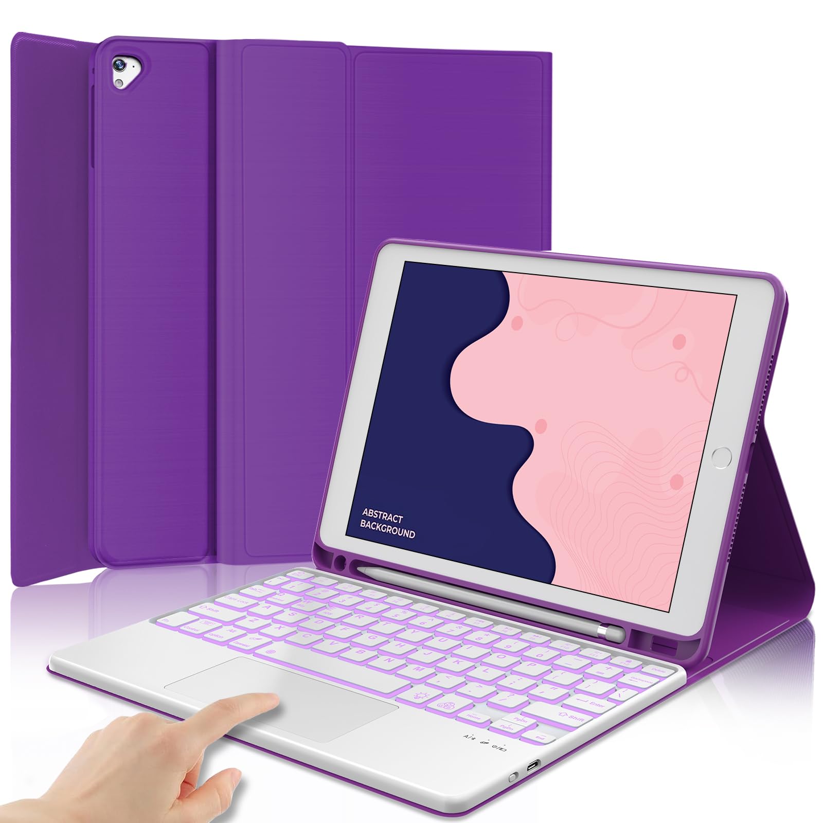 iPad 9th Generation Case with Keyboard 10.2 inch, 7