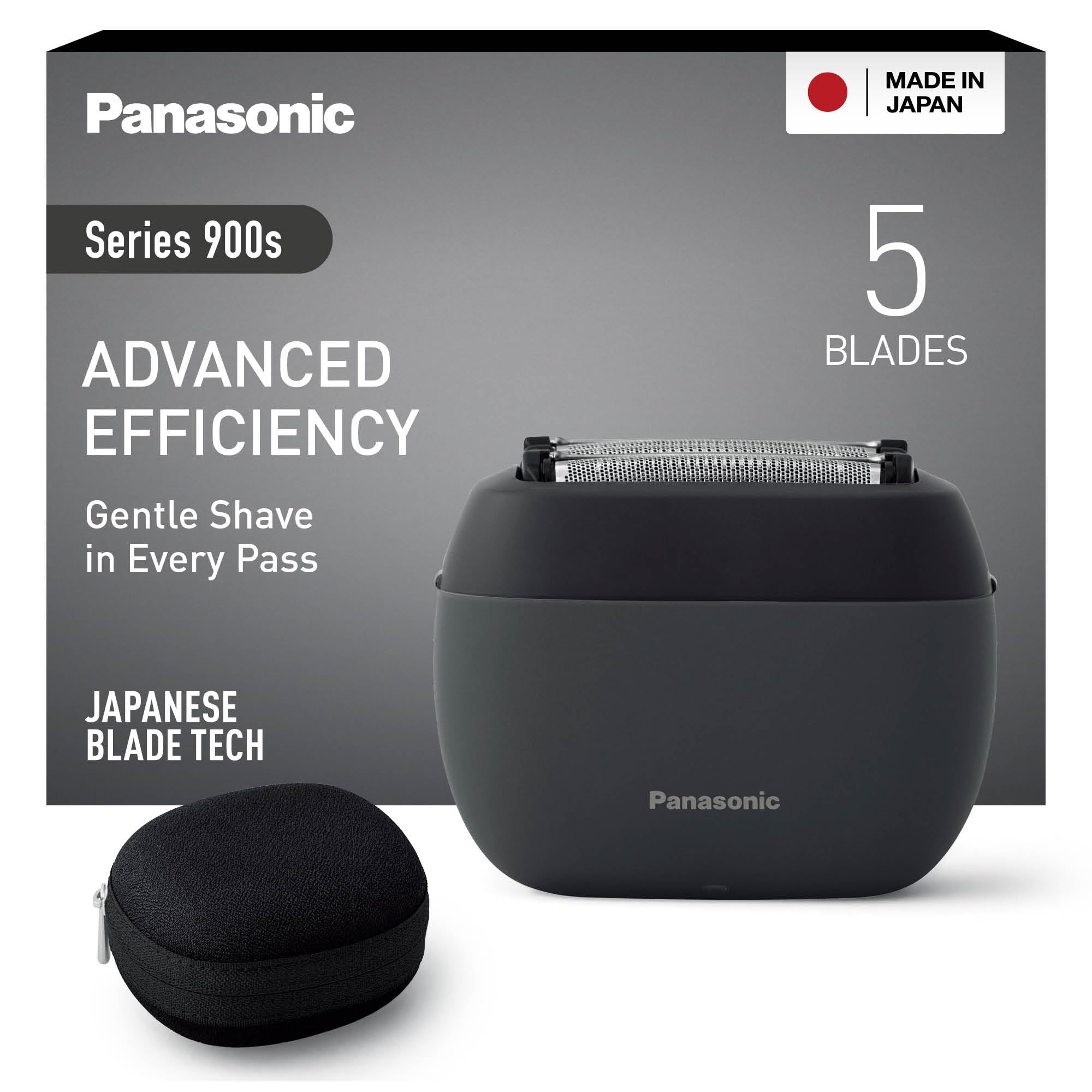 Panasonic ES-PV3B-K811 Series 900s Foil Shaver, Wet & Dry 5-Blade Electric Shaver for Men, Responsive Beard Sensor, USB-C, Carry Case, Matte Black