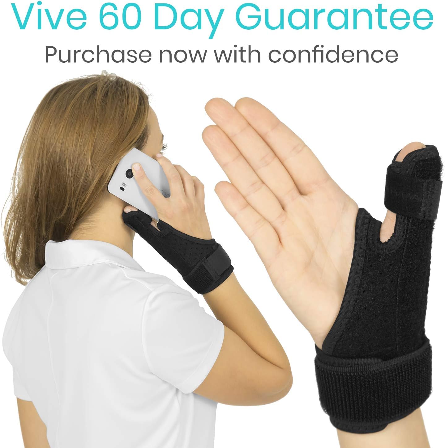 Vive Thumb Brace - for Dequervains Tendonitis and Arthritis - Fits Men and Women Left and Right Hand - Spica Splint Support Wrap - Wrist Stabilizer for Carpal Tunnel, Sprains, and Trigger Pain Relief: Health & Personal Care