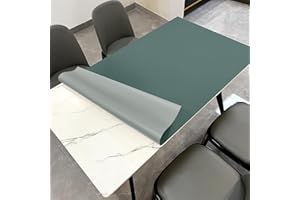 Zinkooat Leather Table Protector,1.8mm Thick,36x60 Table Mat,Table Protector for Dining Room Table,Dining Table Protector,Dining Room Table Pads,Dining Table Cover Protector.(Aqua Blue+Gray)
